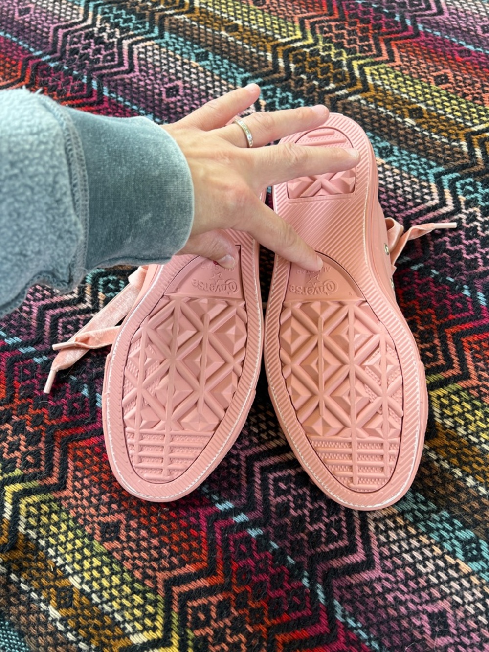 Converse Allstar Low Rust Big Eyelet Pink Leather  Low Tops Like New - Picture 8 of 12